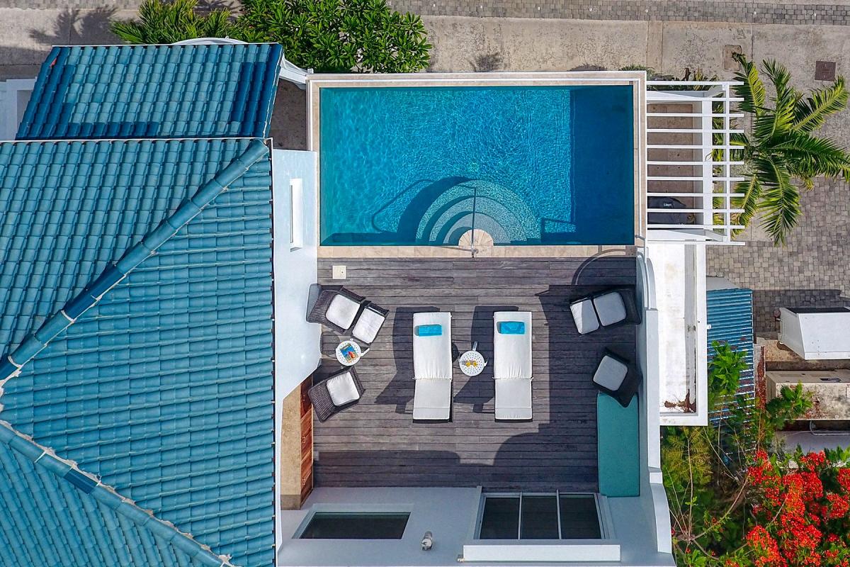 Villa Rental St Martin - Pool areal view